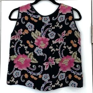 Emmelle Silk Floral Sleeveless Blouse M